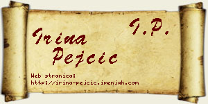 Irina Pejčić vizit kartica